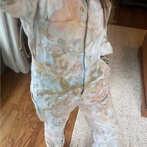 Riverside Free People Tie-Dye Straight Leg Coveralls, size medium